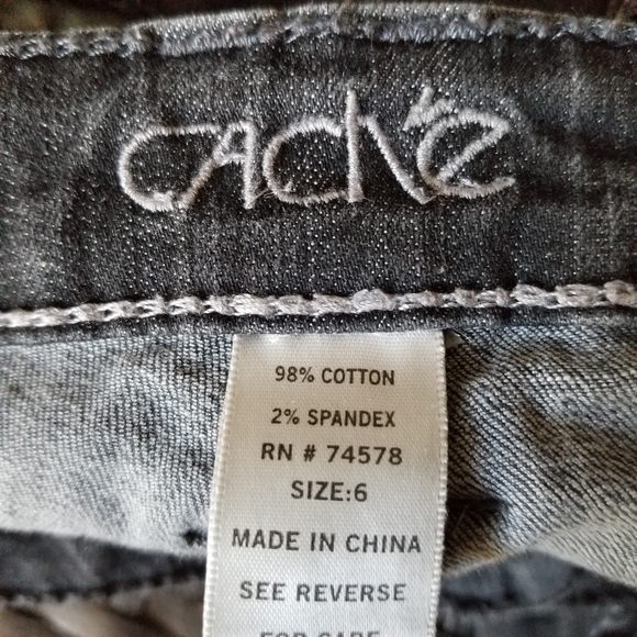 Cache Skinny Embellished Bling Black Jeans… - Picture 2 of 7